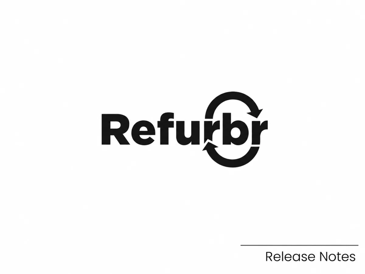 image showing Refurbr logo with release notes detail